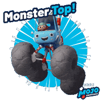 Monster Truck Help Sticker by Mojo Swoptops