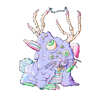 klamabang wink creepy monster bang Sticker