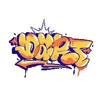 josfer skull graffiti mouth spray Sticker