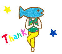 Fish Thank You Sticker by Naoshi