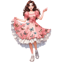 Girl Butterfly Sticker
