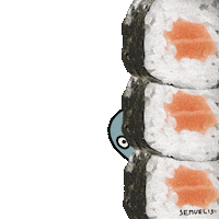 Hungry California Roll Sticker