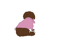 DigitalArtJJ dog wiggle shirt tail Sticker