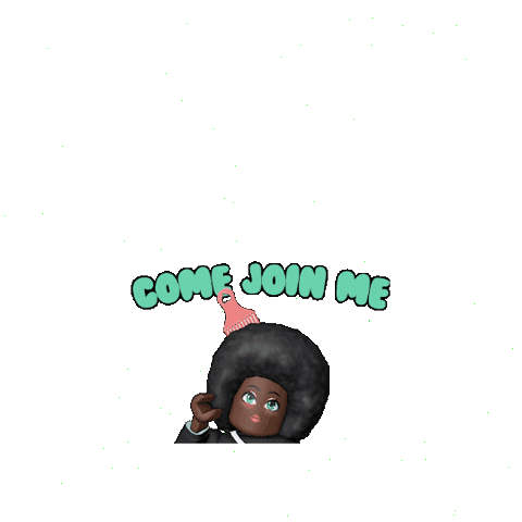 Come Join Me Sticker by Afro Unicorn