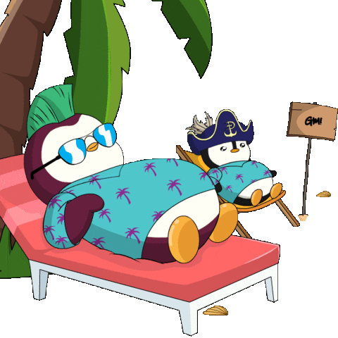 Chilling Day Off Sticker by Pudgy Penguins