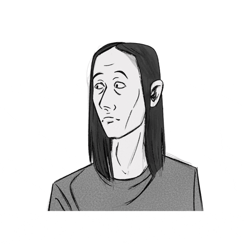 sylvieuna nervous stare shoulder uncertain GIF