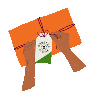 Christmas Present Orange Sticker by Oxfam GB