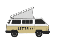 letterink van vanlife letterpress letterink Sticker