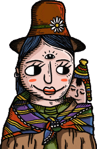 jc_cake artistic peruvian cholita cakeart Sticker