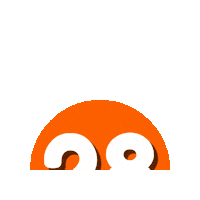 Orange Number Sticker