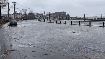 Storm Causes Flooding in Coastal Connecticut Town