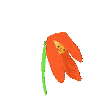 Happy Orange Flower Sticker