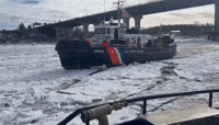 Coast Guard Boats Break The Ice