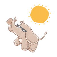 Sun Elephant Sticker by summertideswim
