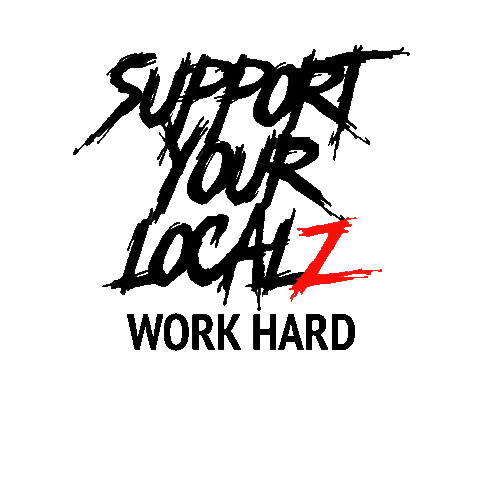 work hard play harder Sticker by Support Your Localz