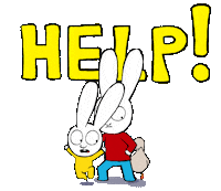 2D Help Sticker by Simon Super Rabbit