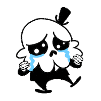 Sad Skeleton Sticker