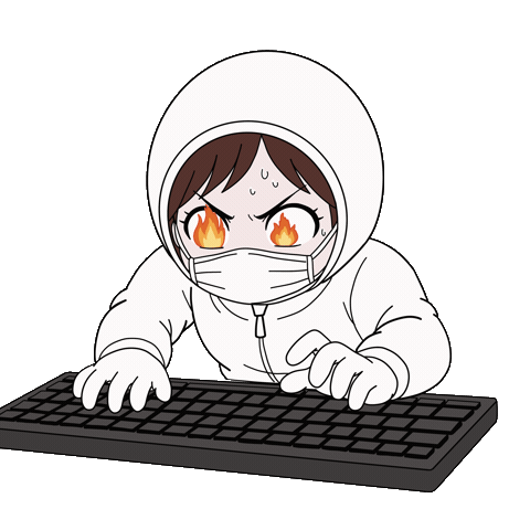 Typing Working Sticker