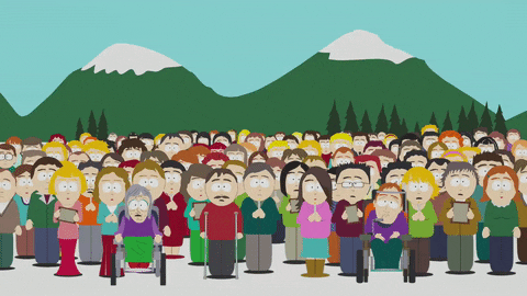confused crowd GIF by South Park 