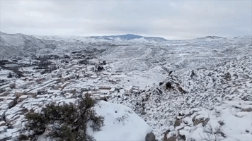 Hills of Rioja Whitened by Snow Amid Spanish Cold Snap