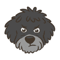 Angry Shaggy Dog Sticker