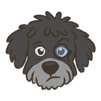 Suspicious Shaggy Dog Sticker