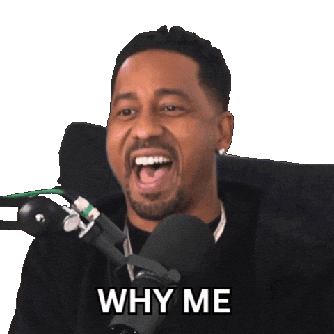 Why Me Seriously Sticker by Ashwin Gane