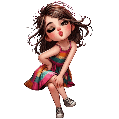 Girl Piscadela Sticker