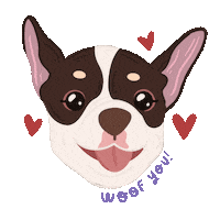 In Love Dog Sticker by Ann of Facedit
