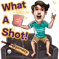gameskraft game ball cricket shot Sticker