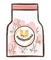 dog marshmallow Sticker by corgiyolk