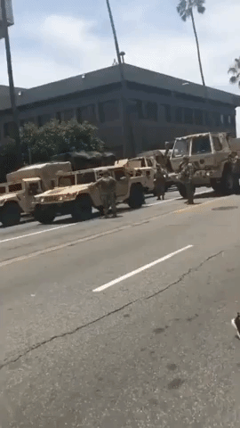 Protest March Through Hollywood Met With Heavy Police and Military Presence