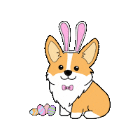 Easter Eggs Dog Sticker by Petique, Inc.
