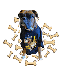 fatassglasscompany dog 420 glass bones Sticker
