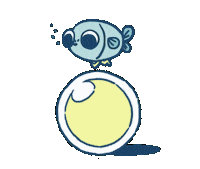 pongbong cute animation running fish Sticker