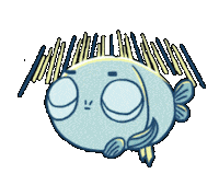 pongbong animation heart fish flying Sticker
