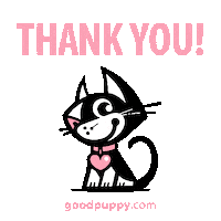Cat Thank You Sticker by GOOD PUPPY