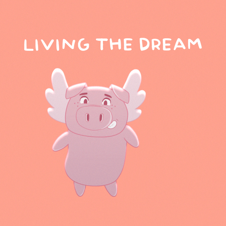 Happy Flying Pig GIF by PositivelyPigasus