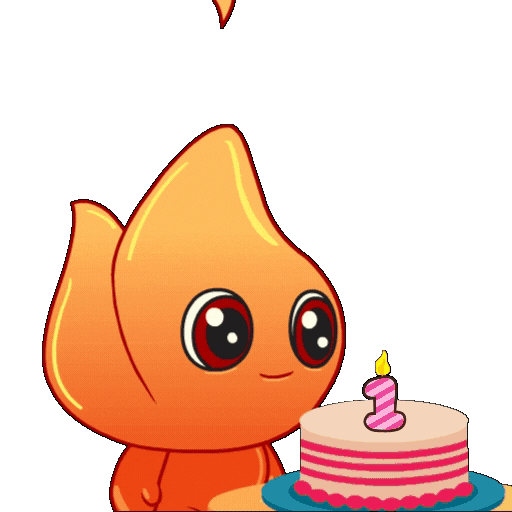 1St Anniversary Fire Sticker by Playember