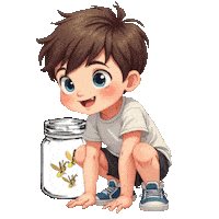 Boys Girls Fireflies Sticker