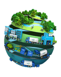 Renewi world recycle globe global Sticker