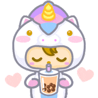 kiktoyz baby unicorn middlefinger bubbletea Sticker