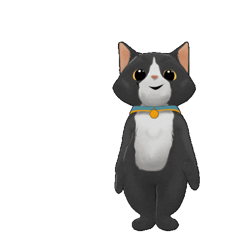 Black Cat Sticker by TeamKrikey