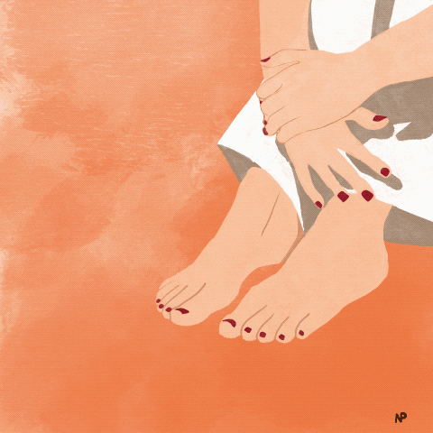 NPoeppl water beach waves feet GIF