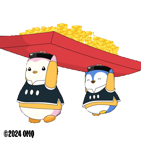 New Year Gold Sticker by Pudgy Penguins