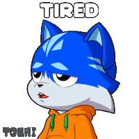 Tired Cat Sticker by Toshithecat