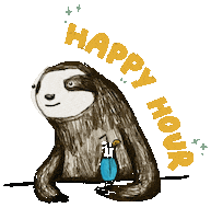 Cocktail Sloth Sticker