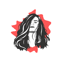 palshu red avatar graphics long hair Sticker