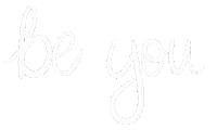 Be You White Line Sticker