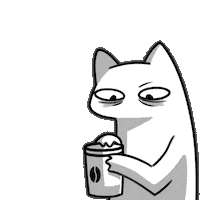 Coffee Time Cat Sticker by bibhy